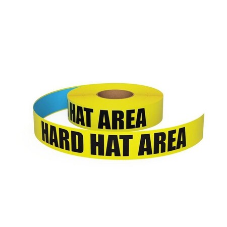 Ergomat Durastripe In-Line Printing 2in x 50ft Yellow - HARD HAT AREA DSIL250-Y-HARDHATAREA